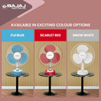 Bajaj Frore Neo Table Fan 400 MM | Table fans for Home & Office |Aerodynamically Balanced Blades| 100% CopperMotor| HighAir Delivery|3-Speed Control| 2-Yr Warranty 【Blue】