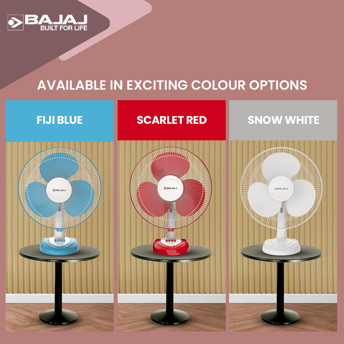 Bajaj Frore Neo Table Fan 400 MM | Table fans for Home & Office |Aerodynamically Balanced Blades| 100% CopperMotor| HighAir Delivery|3-Speed Control| 2-Yr Warranty 【Blue】