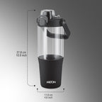 MILTON Summit 1200 2-in-1 Sip or Gulp Lid Tumbler 1200 ml | Plastic Water Bottle with Sturdy Handle & Straw | Leak-Proof, BPA-Free | Perfect for Office, Gym, Travel Tumbler for Men and Women, Black
