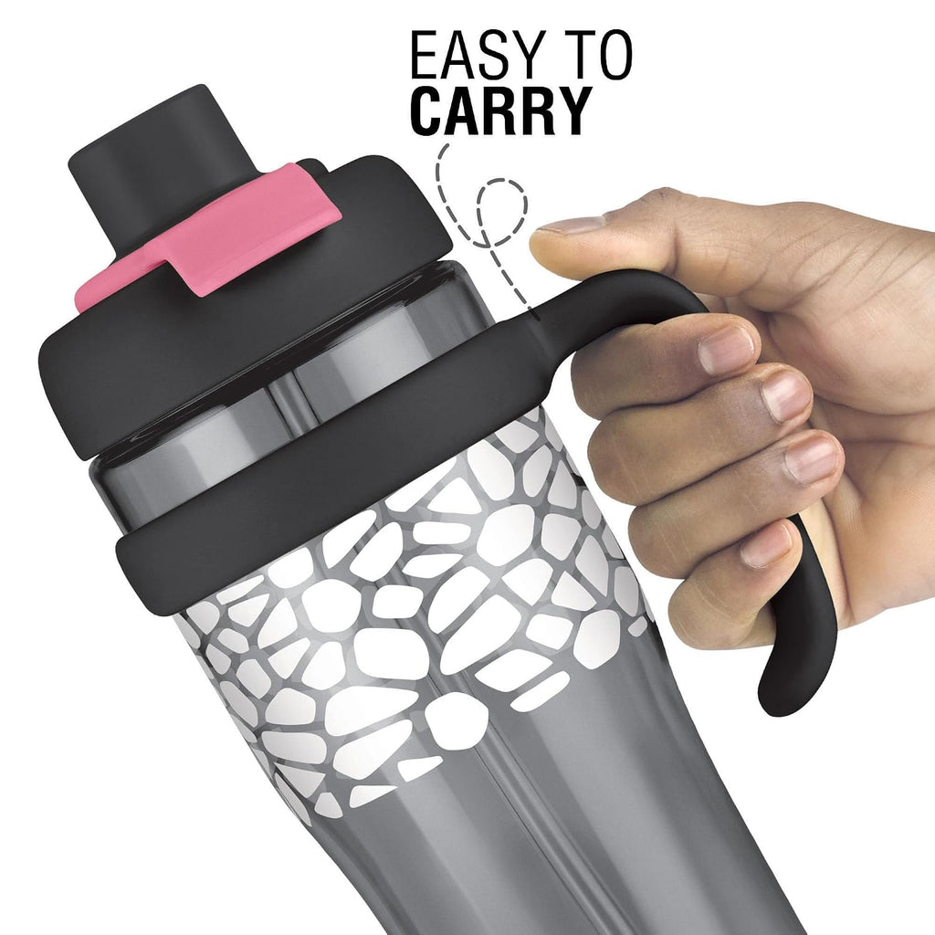 MILTON Champion 1250 2-in-1 Sip or Gulp Lid Tumbler 1.21L | Tritan Plastic Water Bottle with Handle | Leak-Proof, BPA-Free | Perfect for School, Gym, Office, Travel Bottle for Men and Women, Black