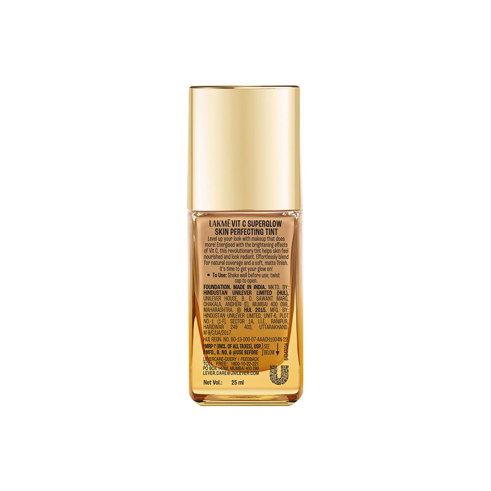 Lakme Makeup+Skincare VitC Superglow Skin Perfecting Tint Warm Beige W240 25ml
