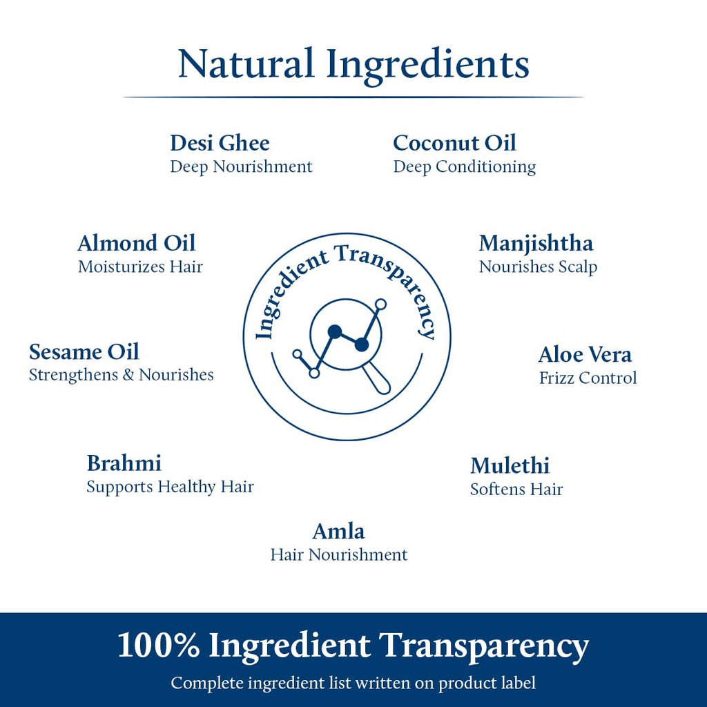 Blue Nectar Ayurvedic Baby Hair Oil with Ghee for Healthy Scalp