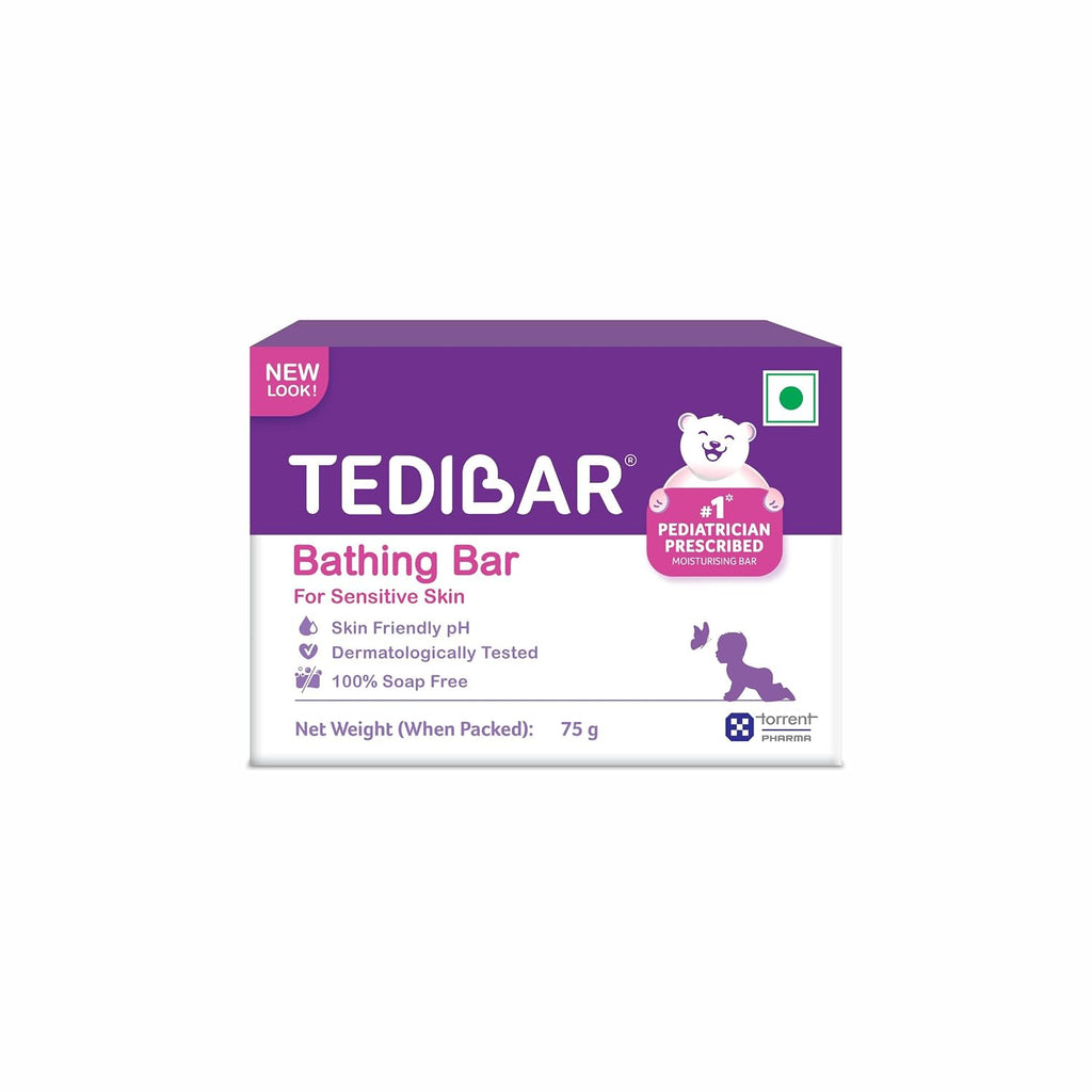 Spoo No-Tear Formula baby shampoo 125ml from Tedibar Family + Tedibar Moisturising Baby Bathing Bar 75g - By Torrent Pharma