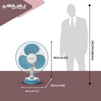 Bajaj Frore Neo Table Fan 400 MM | Table fans for Home & Office |Aerodynamically Balanced Blades| 100% CopperMotor| HighAir Delivery|3-Speed Control| 2-Yr Warranty 【Blue】