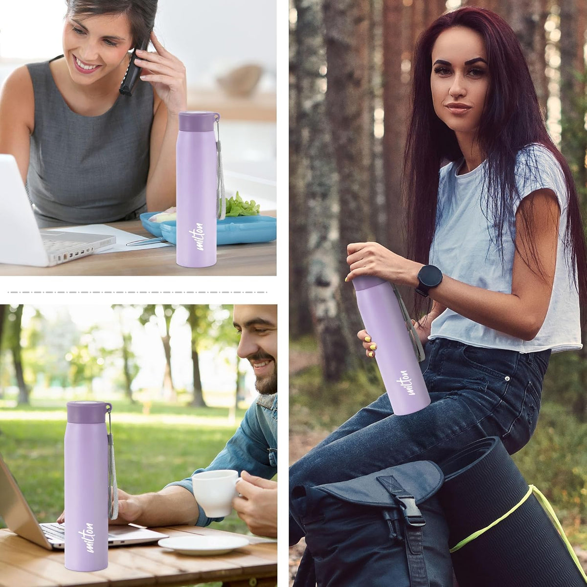 MILTON Handy 850 Stainless Steel Sipper Water Bottle 780 ml, Single Walled, ISI Certified I Leak Proof Lid, Rust Proof I For School, Office, Gym I Purple