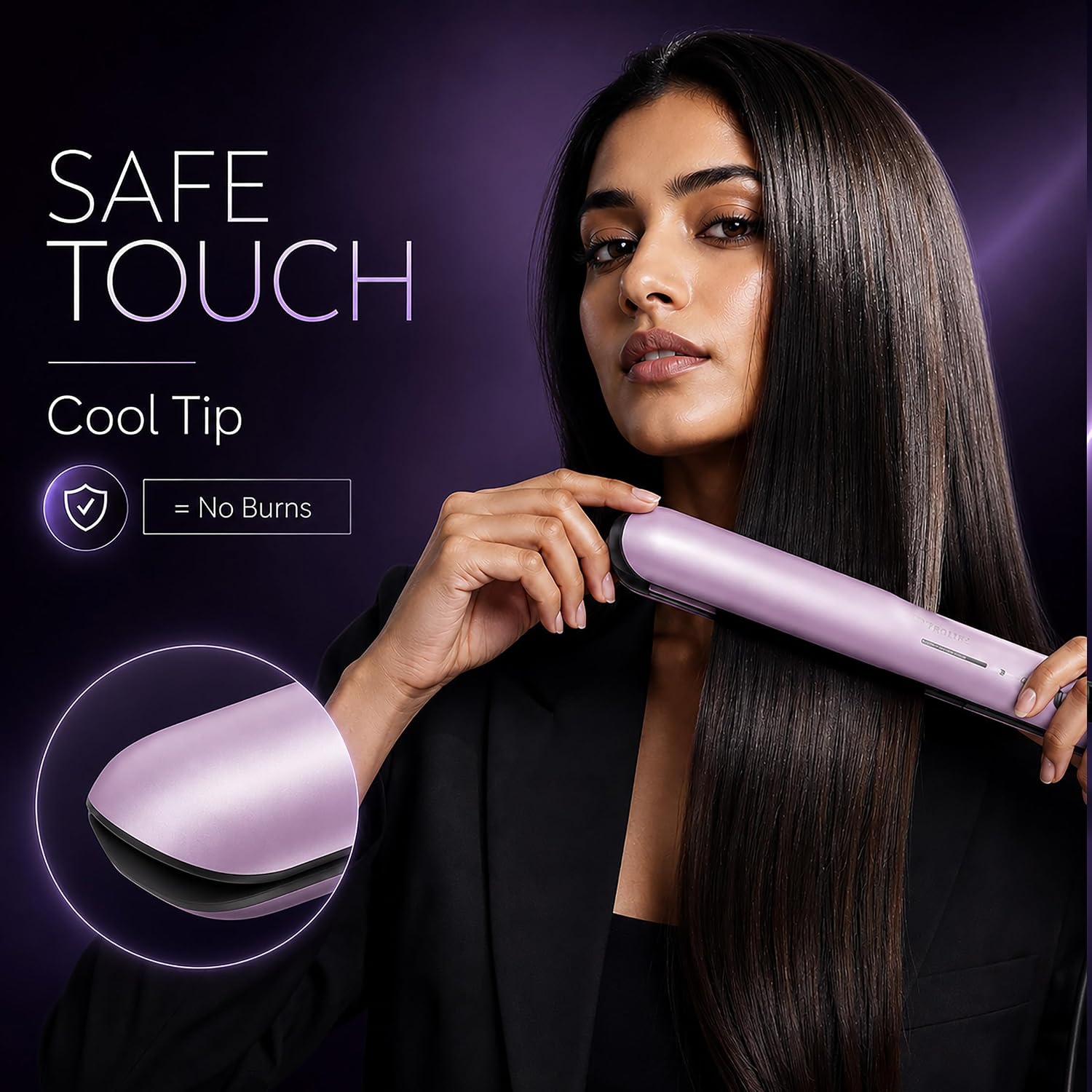 Philips India's No.1 Hair Styling Brand - One Stroke Hair Straightener | 50% Faster Straightening | 3 days salon-like hair | 12 Temperature Settings (120–230°C) Designed for Indian Hair | BHS530