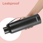 Milton Aura 1000 Thermosteel Water Bottle, 24 Hr Hot and Cold I Leak Proof Lid, ISI Certified I Vacuum Insulated I for Office, Gym, School I Black