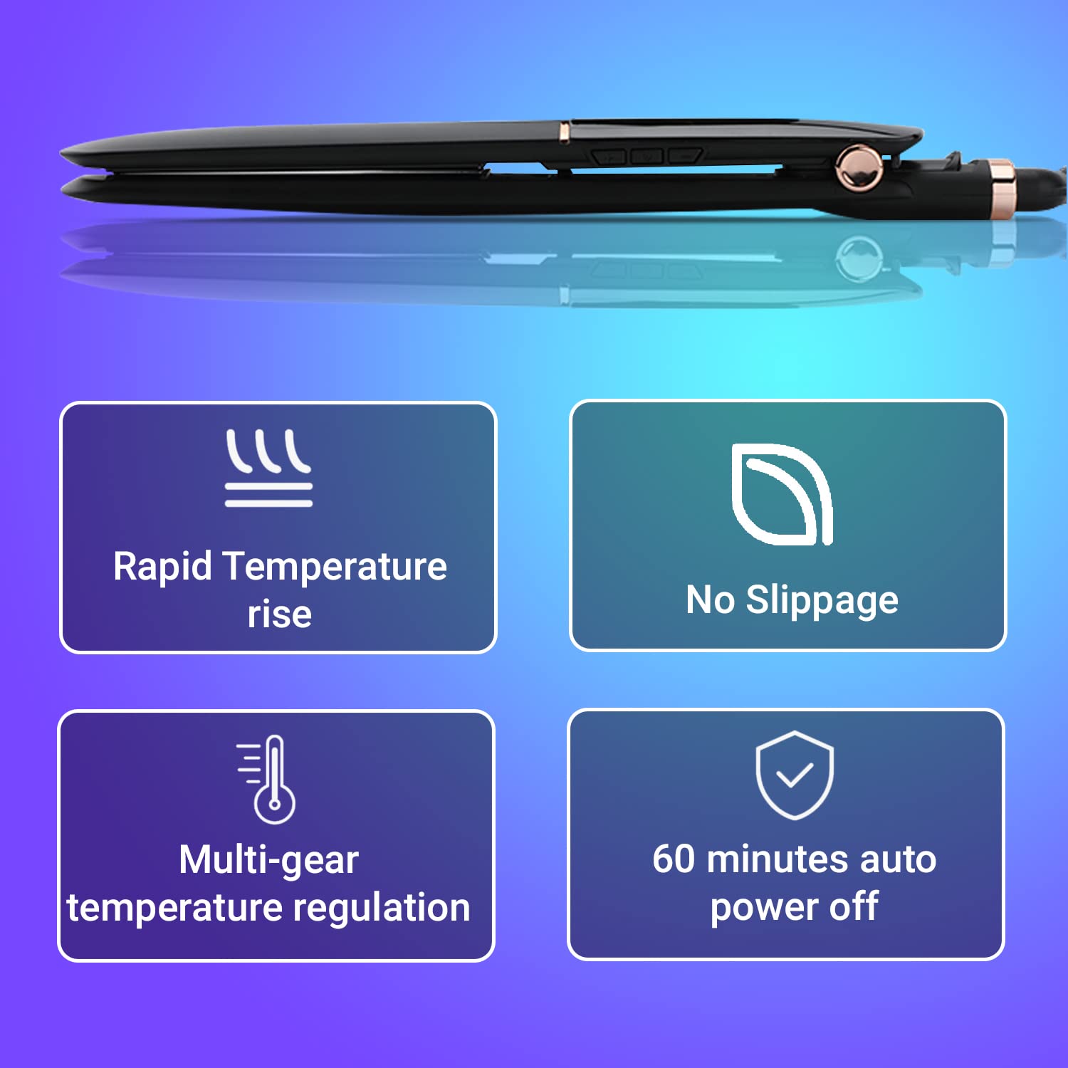 VGR V-515 Professional Hair Straightener with 7 Temperature settings & Uniform Heat Technology (Black)
