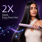 Philips India's No.1 Hair Styling Brand - One Stroke Hair Straightener | 50% Faster Straightening | 3 days salon-like hair | 12 Temperature Settings (120–230°C) Designed for Indian Hair | BHS530