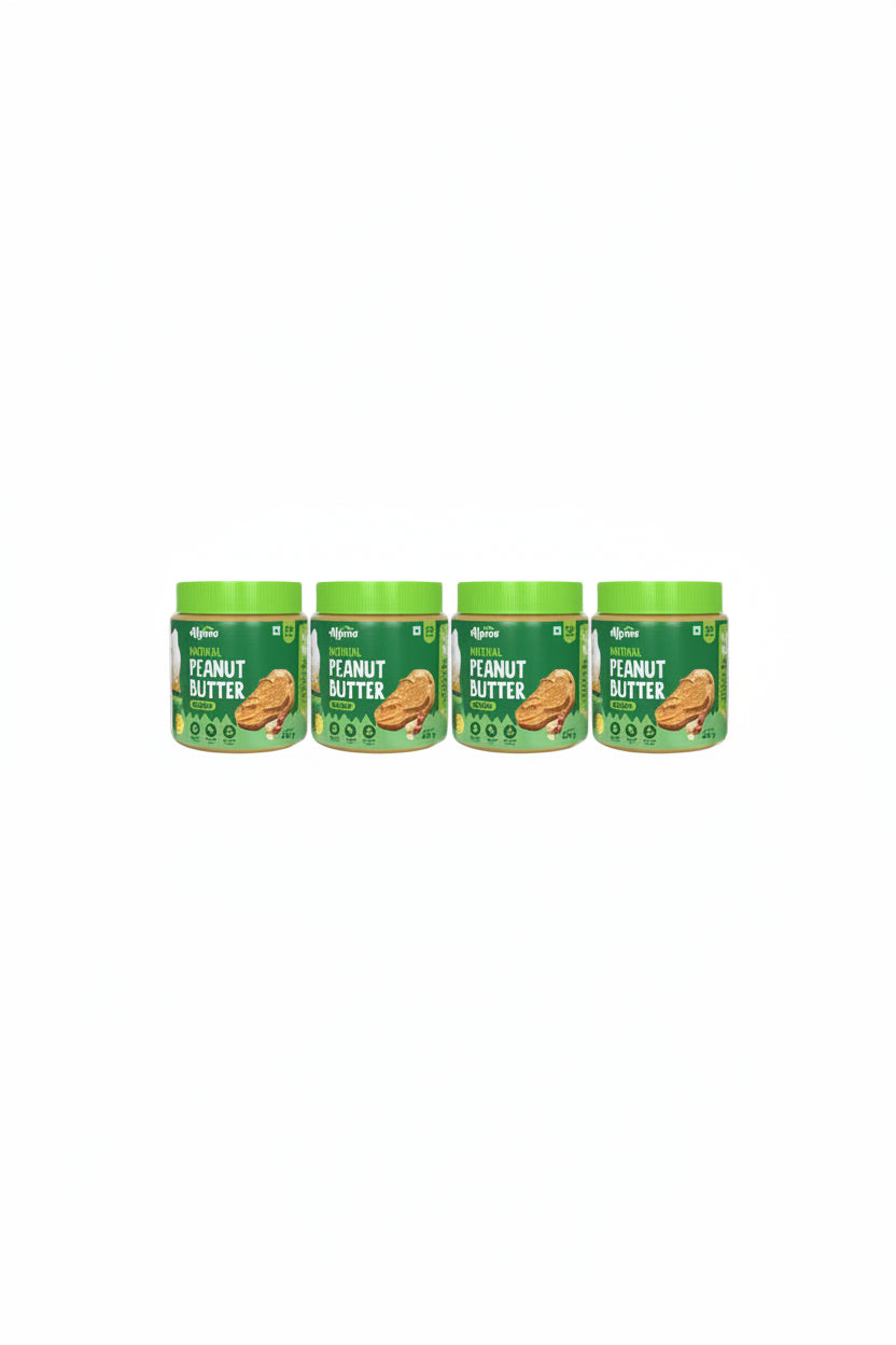 ALPINO Natural Peanut Butter Crunch Unsweetened 800g (Pack of 4)