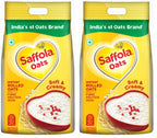 Saffola Oats | 2kg | Instant Rolled |Soft & Creamy |Power of Protein, Iron & Fibre | Nutritious grain (Pack of 2)