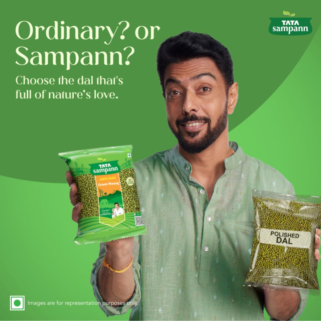 Tata Sampann Unpolished Green Moong Dal (Whole), 500gm