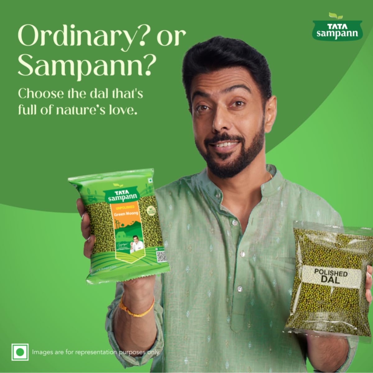 Tata Sampann Unpolished Green Moong Dal (Whole), 500gm