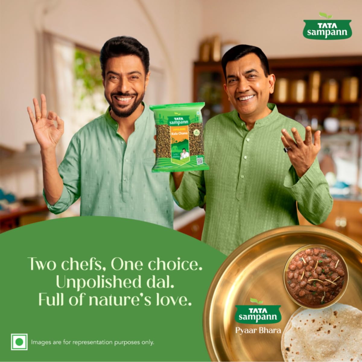 Tata Sampann Unpolished Kala (Black, Brown) Chana, 500g