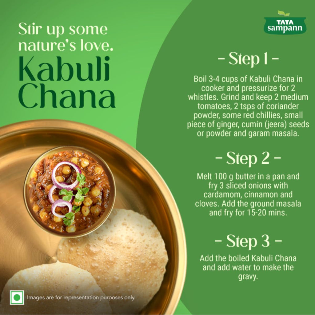 Tata Sampann Unpolished Kabuli Chana, 1 kg, (Medium Size)