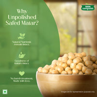 Tata Sampann Unpolished Safed Matar (White Peas), 500g, Select Grains, Dried Peas, White Ragda Chana, Vatana, Sukhe Matar, Chef Recommended