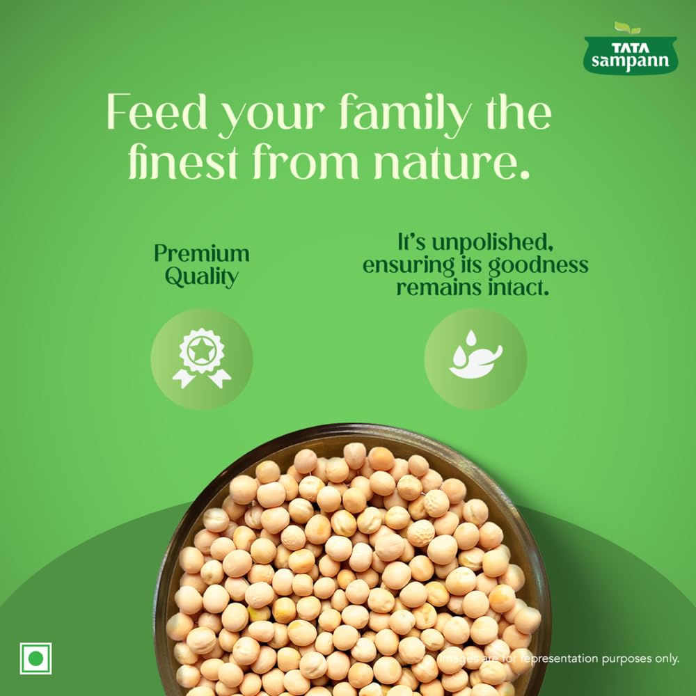 Tata Sampann Unpolished Safed Matar (White Peas), 500g, Select Grains, Dried Peas, White Ragda Chana, Vatana, Sukhe Matar, Chef Recommended