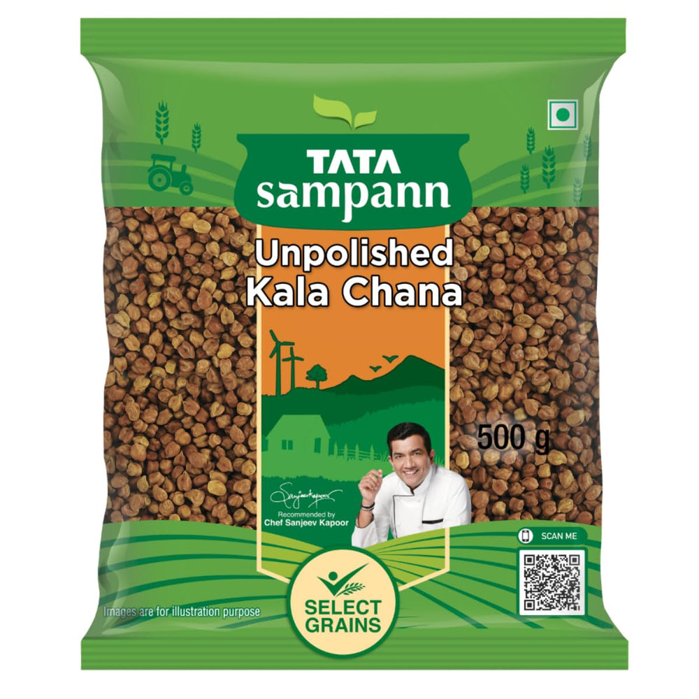 Tata Sampann Unpolished Kala (Black, Brown) Chana, 500g