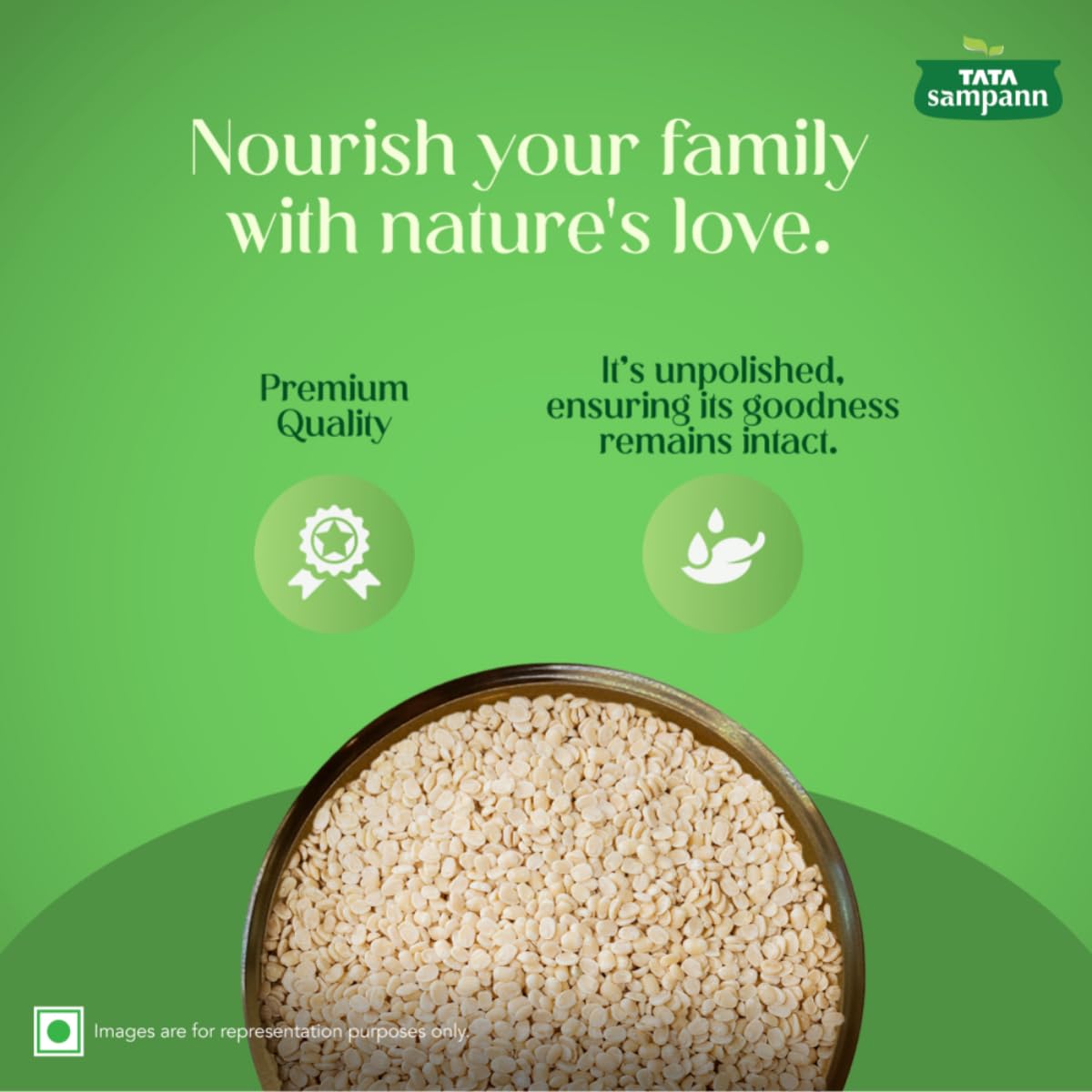 Tata Sampann Unpolished Urad Dal (Split), 1kg