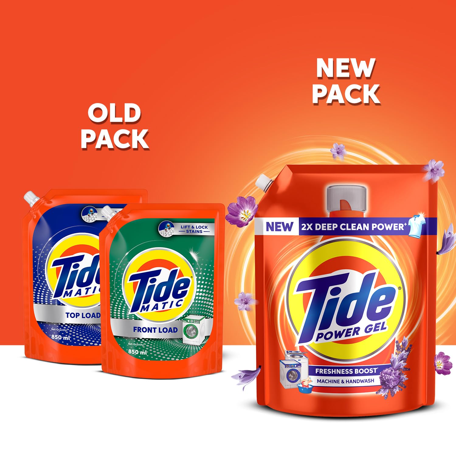 Tide Power Gel Liquid Detergent for Top Load & Front Load - 2kg