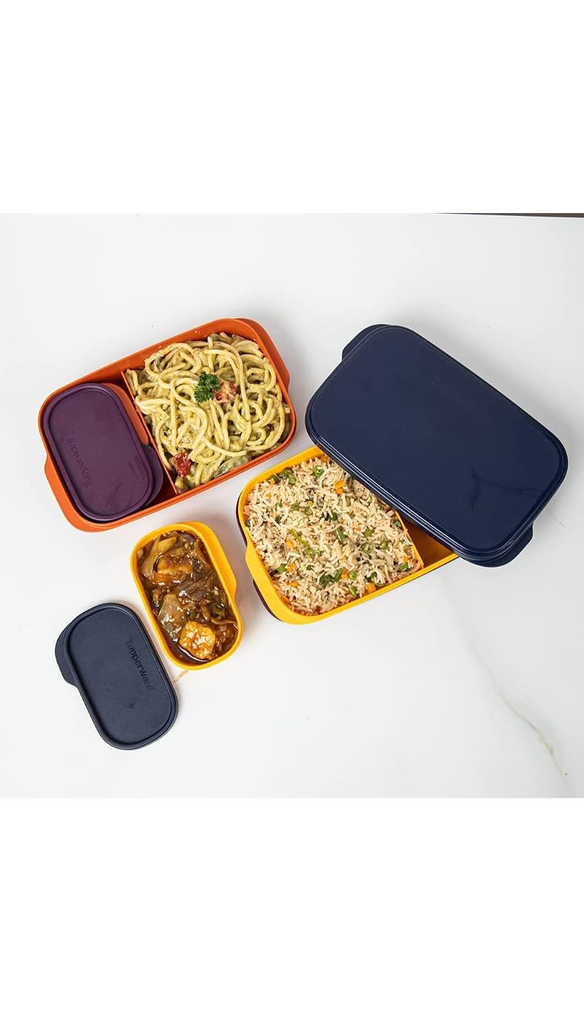 tupperware. Plastic My Lunch Liquid-Tight Lunch Box 590ml 2pc (Multicolour)