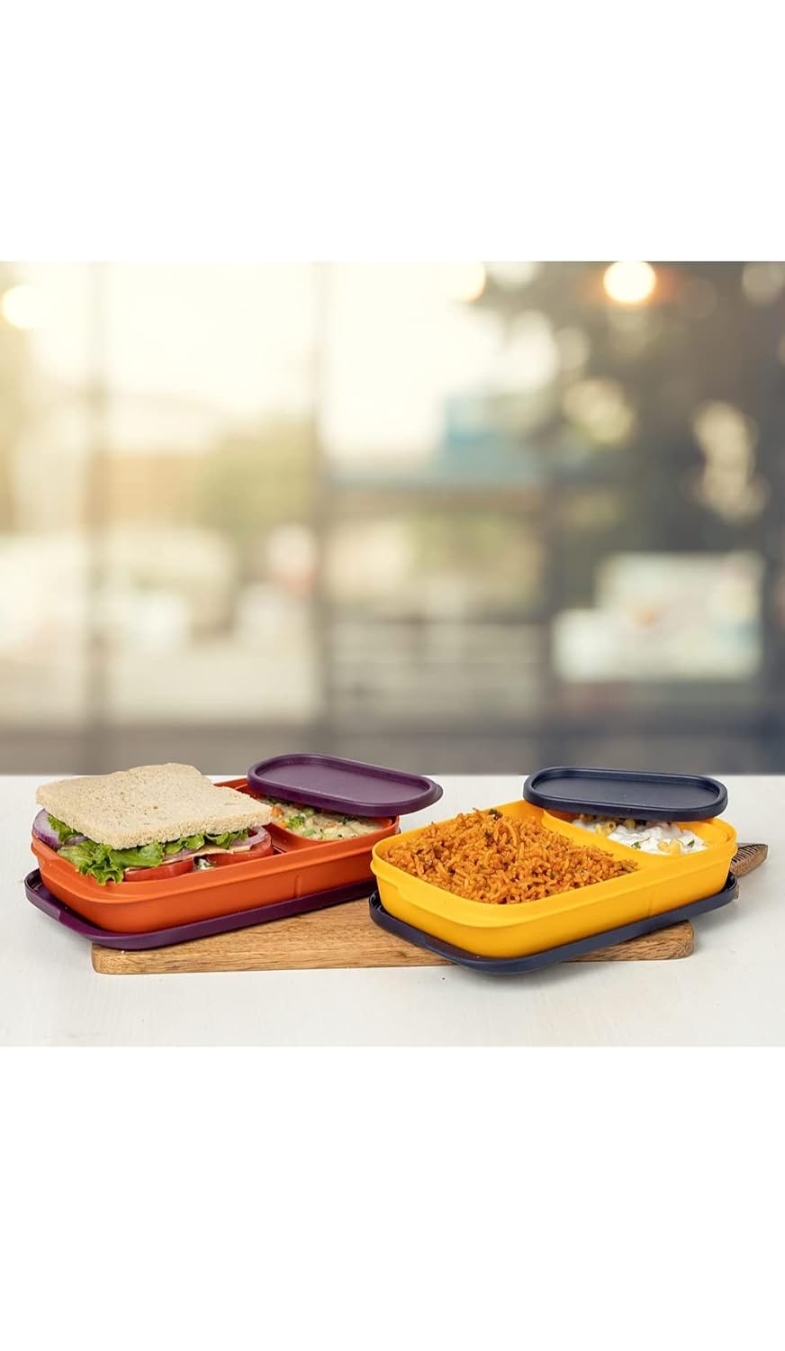 tupperware. Plastic My Lunch Liquid-Tight Lunch Box 590ml 2pc (Multicolour)