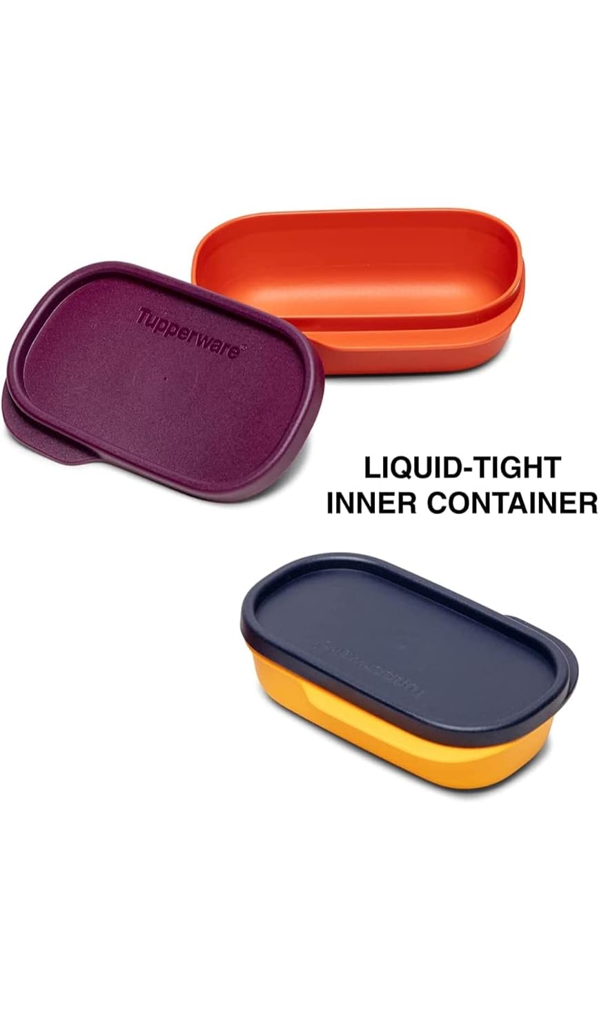 tupperware. Plastic My Lunch Liquid-Tight Lunch Box 590ml 2pc (Multicolour)