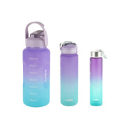 CELLO All Day Set of 3 Pieces Water Bottles Daily Use, Purple (310ml, 790ml, 2085ml) | BPA Free Leakproof Lightweight Easy to Carry Different Sizes Water Bottle For School, Workout, Gym & Office