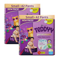 Teddyy Premium Baby Diapers S Size, Pant Style | Small (4-8 kg), 84 Pants | Butter Soft Feel, Anti-Rash with Aloe Vera, 12 Hours Dryness Lock