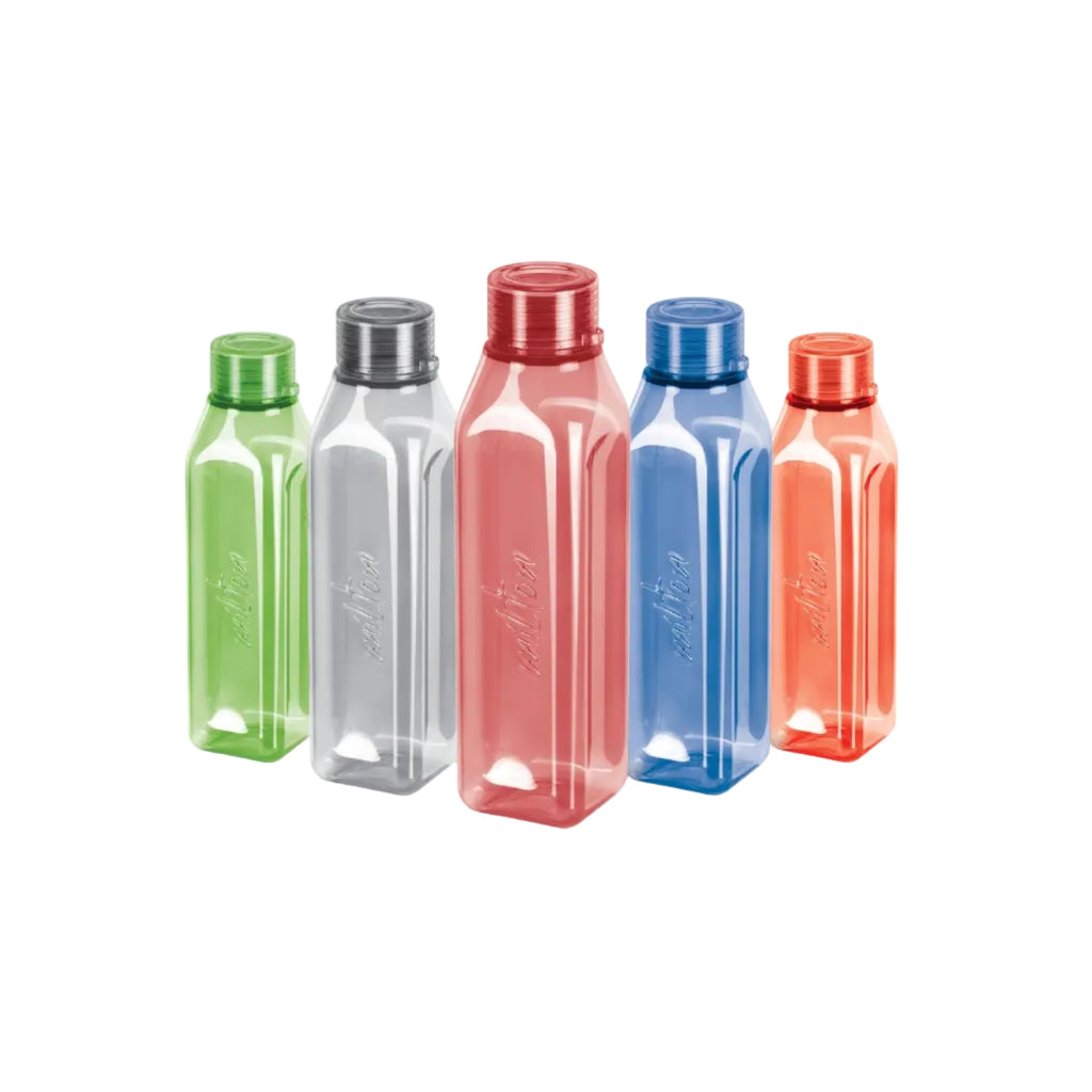 MILTON Prime Pack of 5 Water Bottles, 1 Litre Each I BPA Free I Food Grade Fridge Bottle Set I Leak Proof Bottles for Travel, Work, Assorted