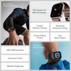 boAt Ultima Ember 2 Smartwatch, 1.96” AMOLED Display, Ultra Bright 1000 nits Brightness, AOD, Personalized Fitness Nudges, Functional Crown, 100+ Sports Mode smartwatch for Men & Women (Coffee Brown)