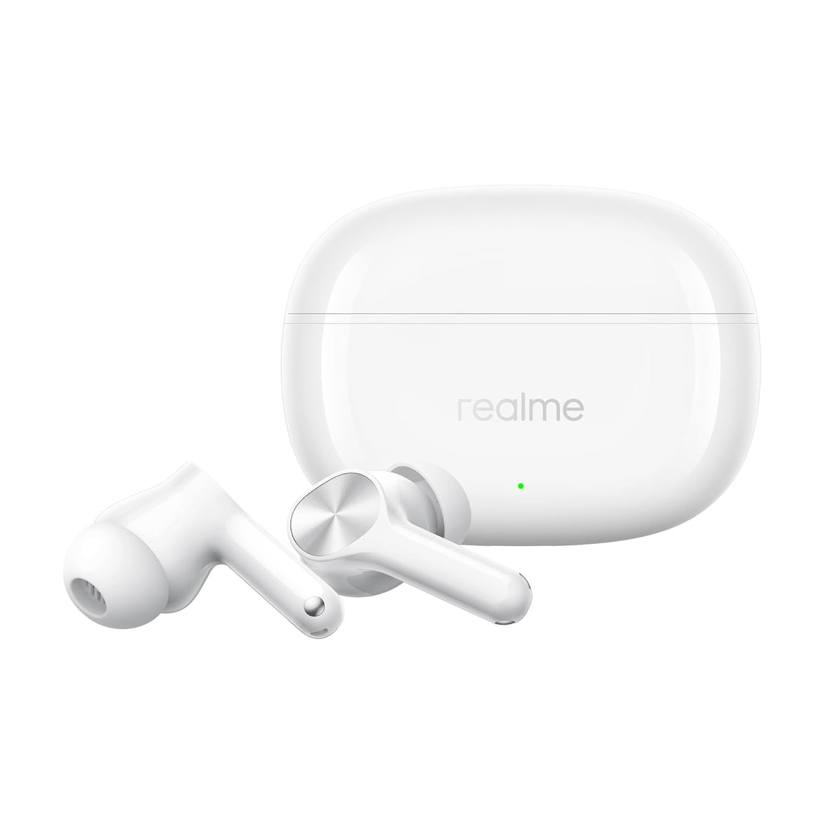 realme Buds T200x True Wireless Earbuds with 12.4mm Dynamic Bass Drivers, 25 dB ANC, Quad Mic, 45ms Latency, Upto 48 Hrs Playback, Fast Charge, IP55 Rated, BT 5.4 (Moonlight White)