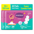Evereve Comfort Sanitary Pads for Women, XL+ 320mm, Longest and Widest Day Pad, Thick Soft Fabric, Breathable Rash-Free Wear, Deep Absorption, Up to 100% Leak Protection, All Day Comfort, Pack of 24x2