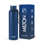 Milton Aura 1000 Thermosteel Water Bottle, 24 Hr Hot and Cold I Leak Proof Lid, ISI Certified I Vacuum Insulated I for Office, Gym, School I Dark Blue