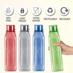 MILTON Prime Pack of 5 Water Bottles, 1 Litre Each I BPA Free I Food Grade Fridge Bottle Set I Leak Proof Bottles for Travel, Work, Assorted