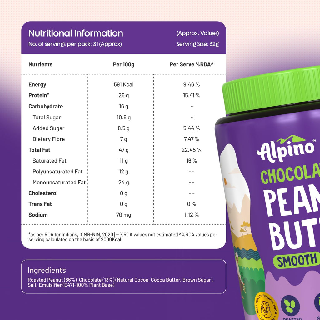 ALPINO Chocolate Peanut Butter Smooth 1kg