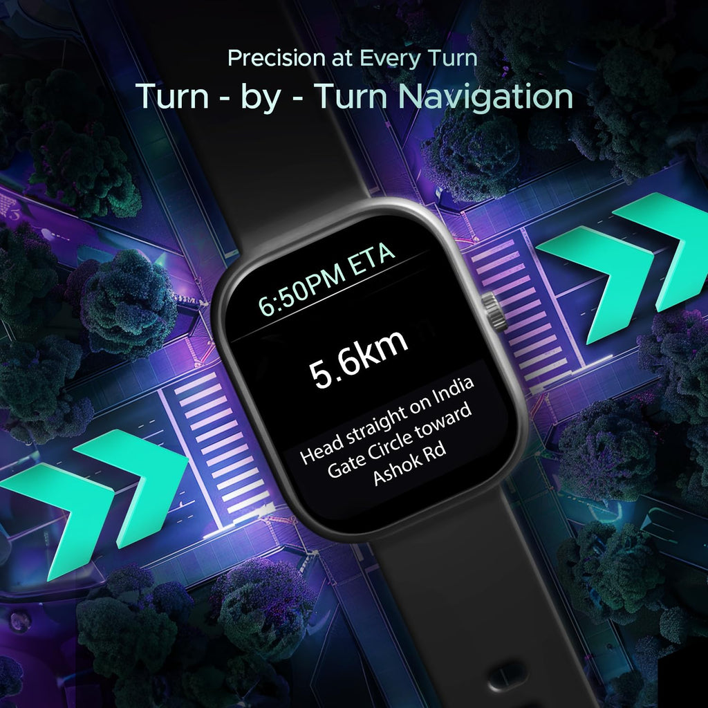 boAt Wave Sigma 3 w/Turn-by-Turn Navigation, 2.01" (5.1 cm) HD Display, Bluetooth Calling, Crest+ OS, QR Tray, Watch Face Studio, Coins, Emergency SOS Smart Watch for Men & Women(Active Black)