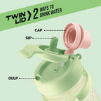 MILTON Champion 1250 2- in-1 Sip or Gulp Lid Tumbler 1.21L | Tritan Plastic Water Bottle with Handle | Leak-Proof, BPA-Free | Perfect for School, Gym, Office, Travel Bottle for Men and Women, Green