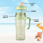 MILTON Champion 1250 2- in-1 Sip or Gulp Lid Tumbler 1.21L | Tritan Plastic Water Bottle with Handle | Leak-Proof, BPA-Free | Perfect for School, Gym, Office, Travel Bottle for Men and Women, Green