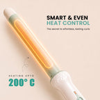 VGR V-596 Professional Curling Wand with 25MM Pearl Barrel, Fast PTC Heating, Dual Temperature Control Up To 200°C, Cool Touch Tip, Hair Curler Iron For Women, Salon Styling, Long Lasting Curls, White