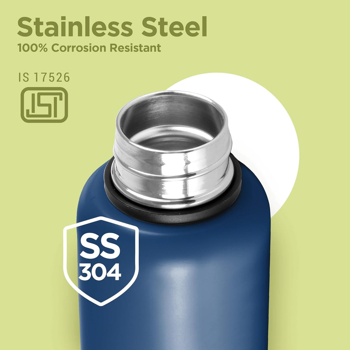 Milton Aura 1000 Thermosteel Water Bottle, 24 Hr Hot and Cold I Leak Proof Lid, ISI Certified I Vacuum Insulated I for Office, Gym, School I Dark Blue