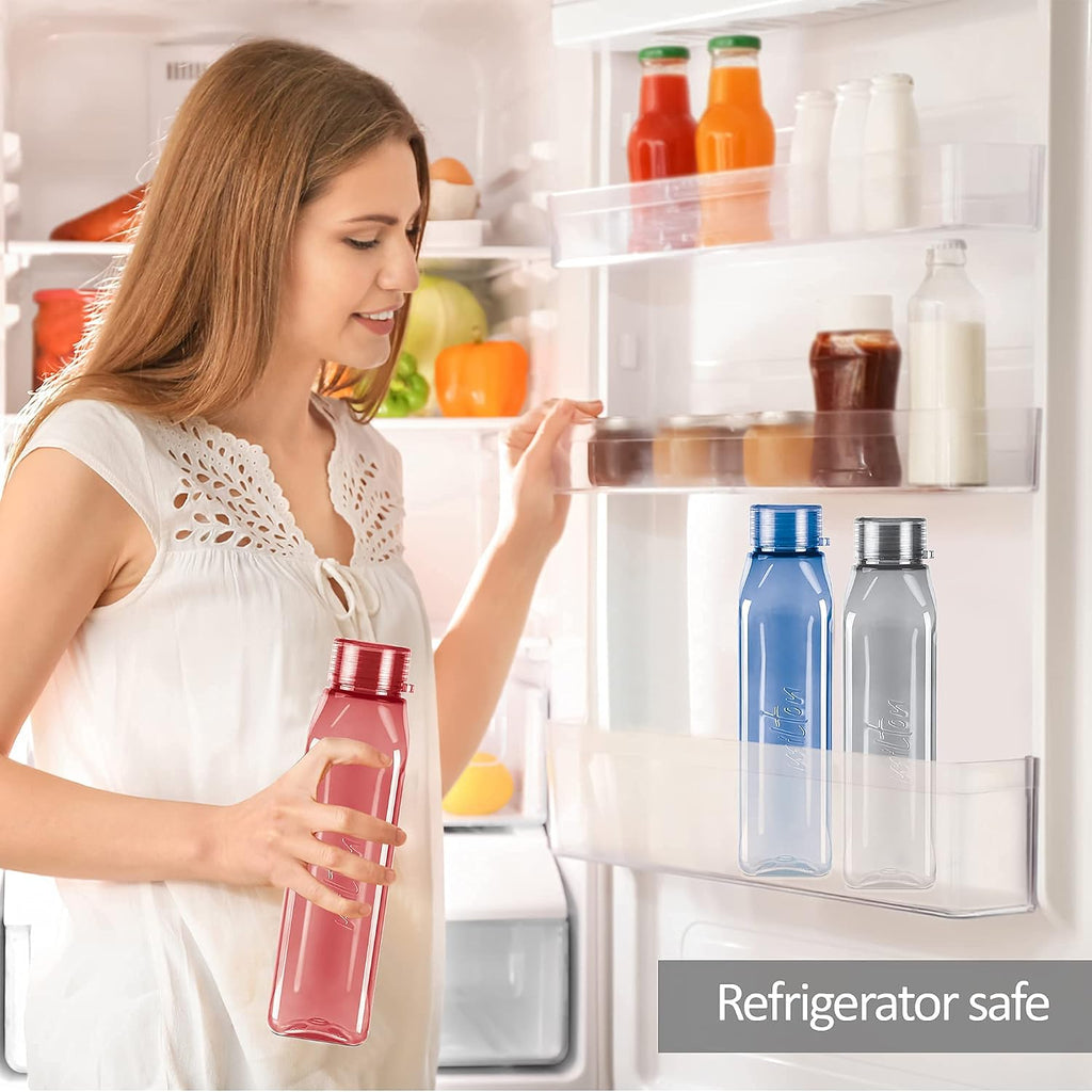 MILTON Prime Pack of 5 Water Bottles, 1 Litre Each I BPA Free I Food Grade Fridge Bottle Set I Leak Proof Bottles for Travel, Work, Assorted