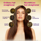 Philips India's No.1 Hair Styling Brand NourishCare Hair Straightener, No Heat Damage, Vitamin E Argan Oil Serum Strips, SilkProtect, Moisture Lock, 2 Temperature Settings, For Indian Hair, BHS526