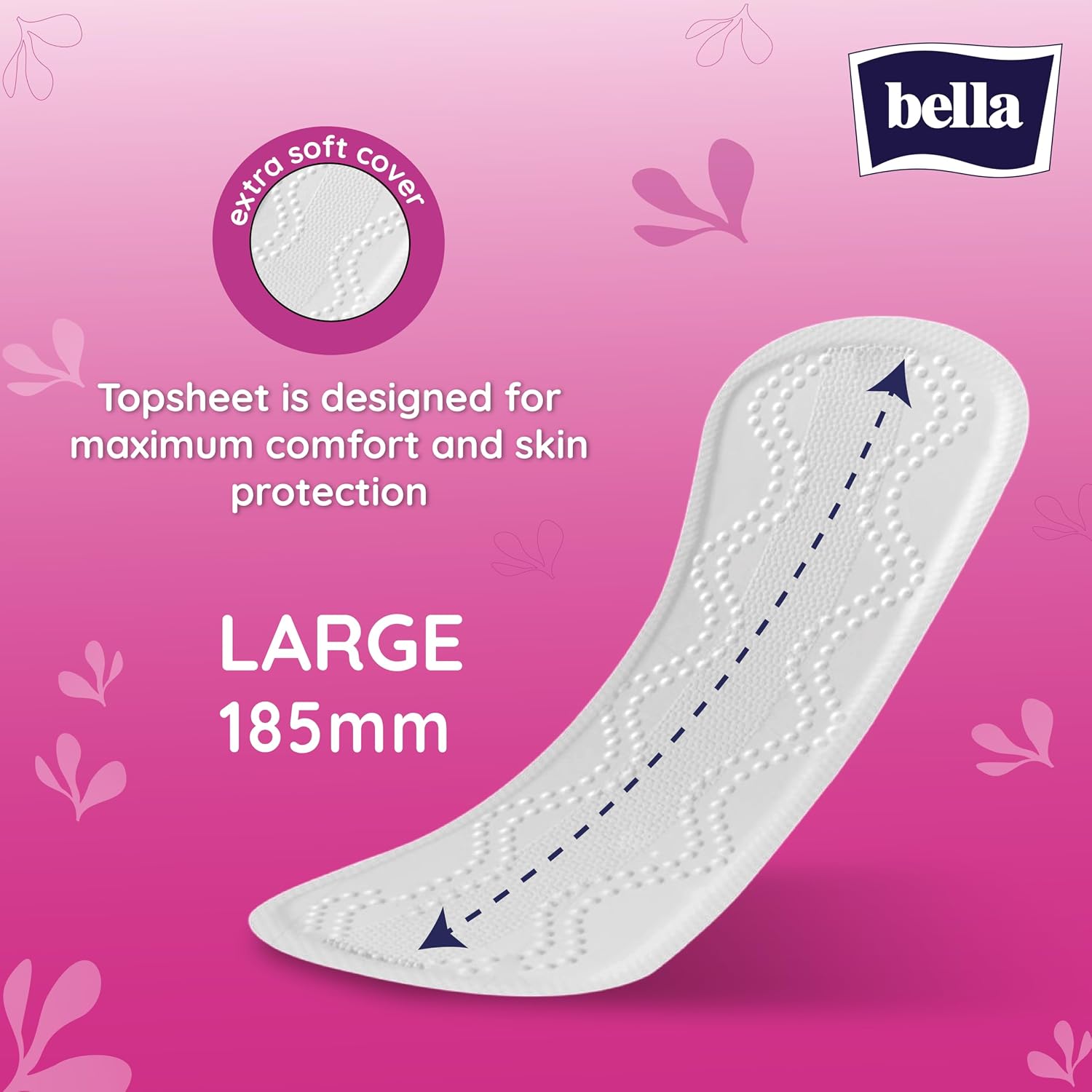 Bella Serenity Panty Liners for Women| Ultra-Thin | Leak-Proof Absorbent Core | Extra Soft Top sheet | No Perfume | 185 mm Large Size | Pack of 60
