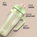 MILTON Champion 1250 2- in-1 Sip or Gulp Lid Tumbler 1.21L | Tritan Plastic Water Bottle with Handle | Leak-Proof, BPA-Free | Perfect for School, Gym, Office, Travel Bottle for Men and Women, Green