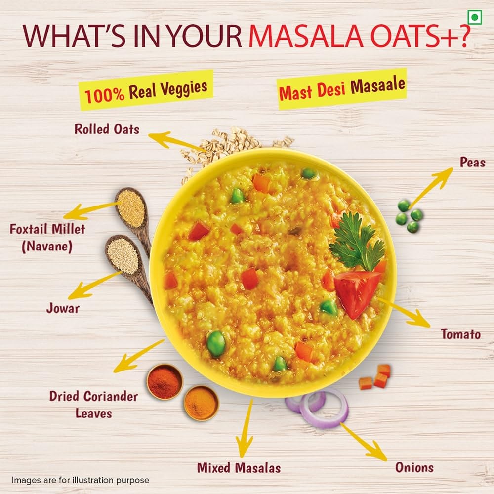 Tata Soulfull Masala Oats+ With Millets, Tomato Twist, 500g