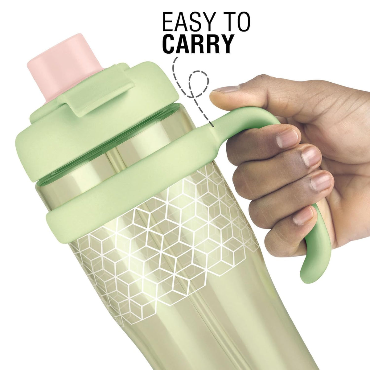 MILTON Champion 1250 2- in-1 Sip or Gulp Lid Tumbler 1.21L | Tritan Plastic Water Bottle with Handle | Leak-Proof, BPA-Free | Perfect for School, Gym, Office, Travel Bottle for Men and Women, Green