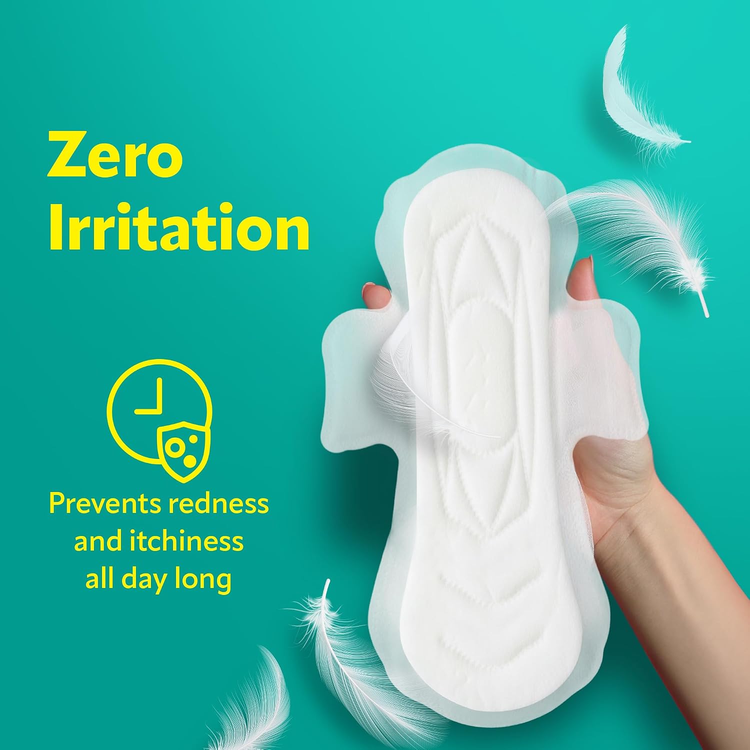 Evereve Comfort Sanitary Pads for Women, XL+ 320mm, Longest and Widest Day Pad, Thick Soft Fabric, Breathable Rash-Free Wear, Deep Absorption, Up to 100% Leak Protection, All Day Comfort, Pack of 24x2