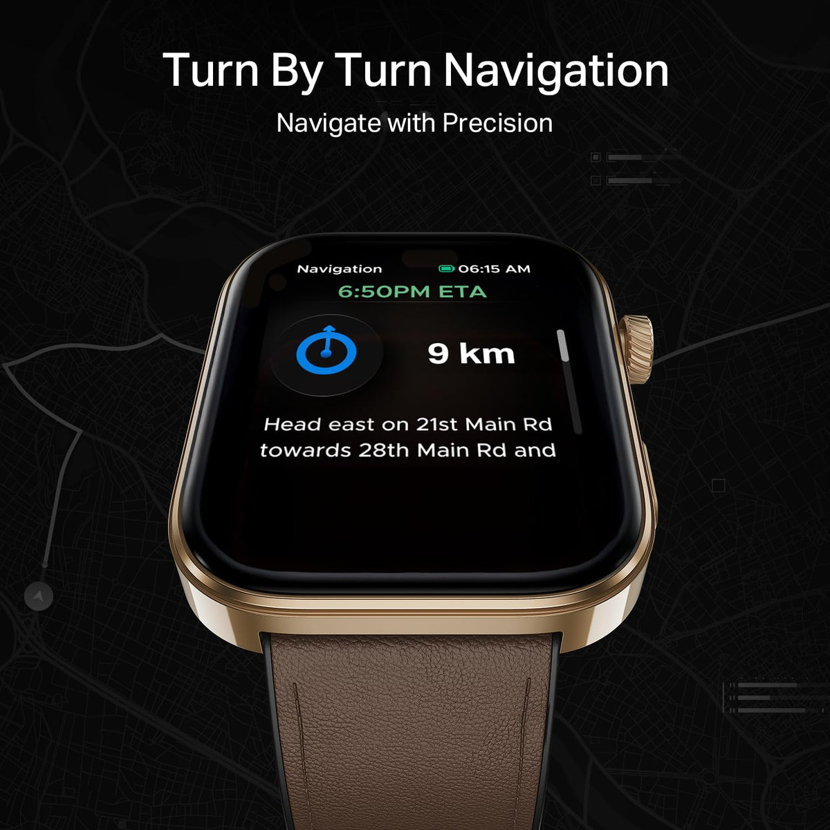 boAt Chrome Endeavour, Premium Metal Body, 1.96”(4.97cm) AMOLED Display,AI Coach Health Insights,Advanced S1 Processor,HRV,VO2 Max,Auto Watchface Refresh, Smart Watch for Men & Women (Cocoa Brown)