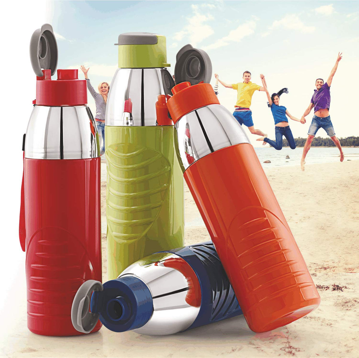 Cello Puro Gliss Insulated Water Bottle, 900 ML, Red (Plastic)